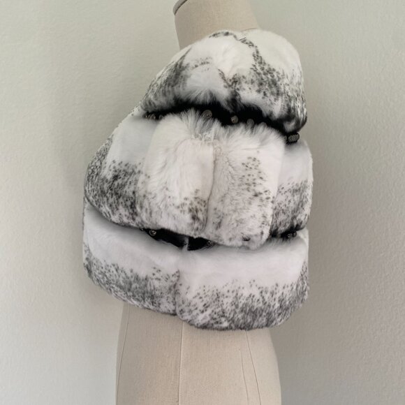 Belle Fare Toronto Leather Trim Rabbit Fur Bolero - XS - Picture 4 of 9